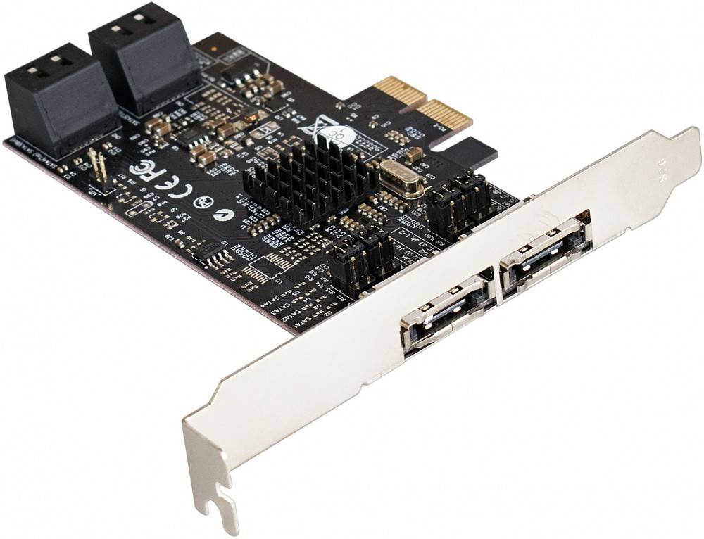 Контроллер SATA III RAID, Exegate EXE-504 EX283711RUS, 4x SATA, 2x eSata, PCI-Ex2x