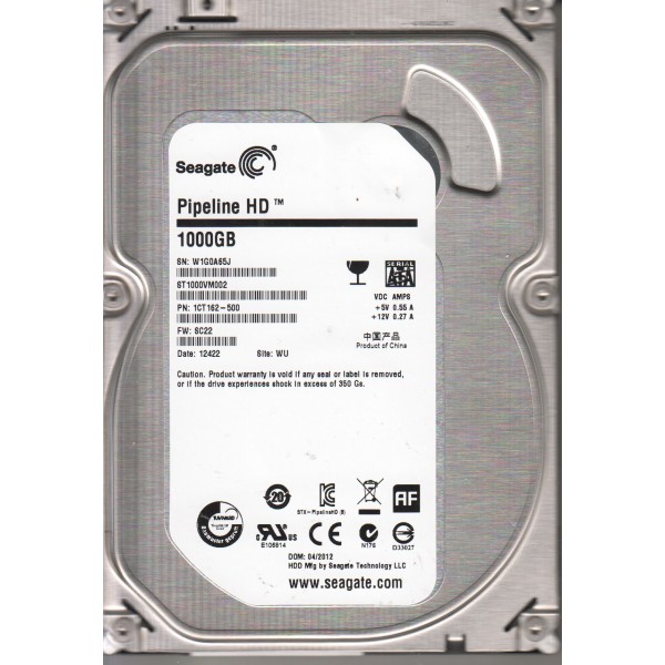 1Tb Seagate Pipeline HD ST1000VM002, 5900rpm, SATA II, 64Mb