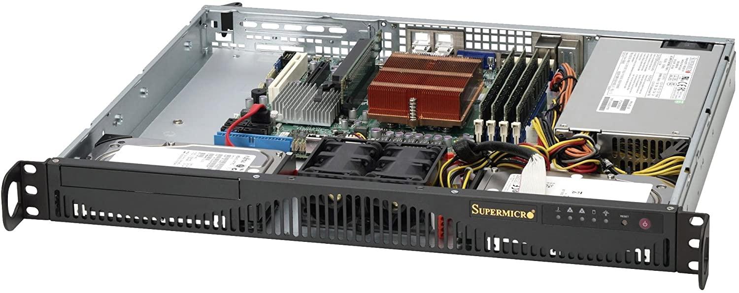 Серверный корпус SuperMicro CSE-512F-350B1, 350Вт, 2x3.5"/1x5.25", 1U, ATX