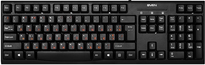 Клавиатура Sven KB-S300, USB, черный