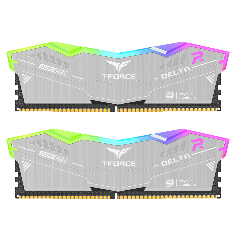 Оперативная память 32Gb Team T-Force Delta RGB ECO Silver FF2D532G6400HC38JDC01, DDR V, PC-51200, 6400MHz, kit 2x16Gb