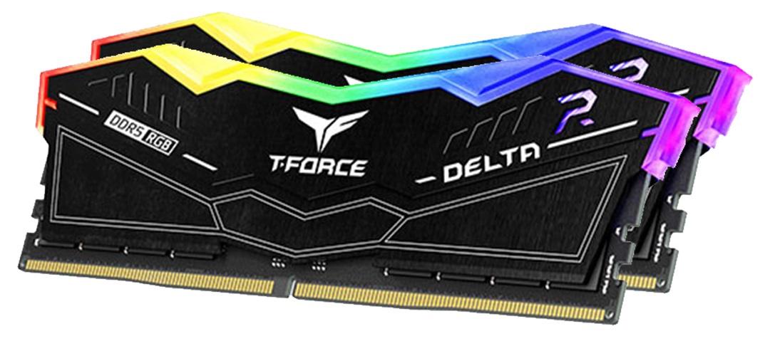 Оперативная память 64Gb Team T-Force Delta RGB Black FF3D564G6000HC38ADC01, DDR V, PC-48000, 6000MHz, kit 2x32Gb