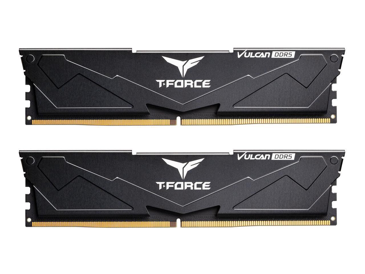 Оперативная память 32Gb Team T-Force Vulcan Black FLBD532G6400HC40BDC01, DDR V, PC-51200, 6400MHz, kit 2x16Gb