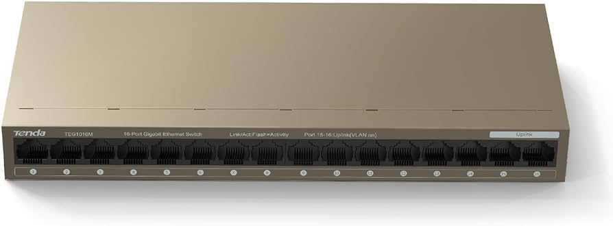Коммутатор Tenda TEG1016M, 16xLAN 1Gbps