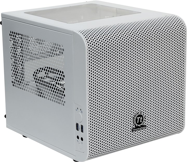Корпус Thermaltake Core V1 Snow Edition CA-1B8-00S6WN-01, без БП, mini-ITX