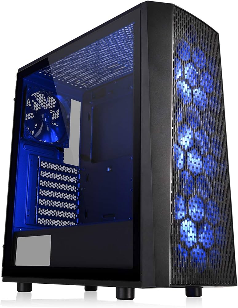 Корпус Thermaltake Versa J24 Tempered Glass RGB Edition, CA-1L7-00M1WN-01, без БП, ATX, черный