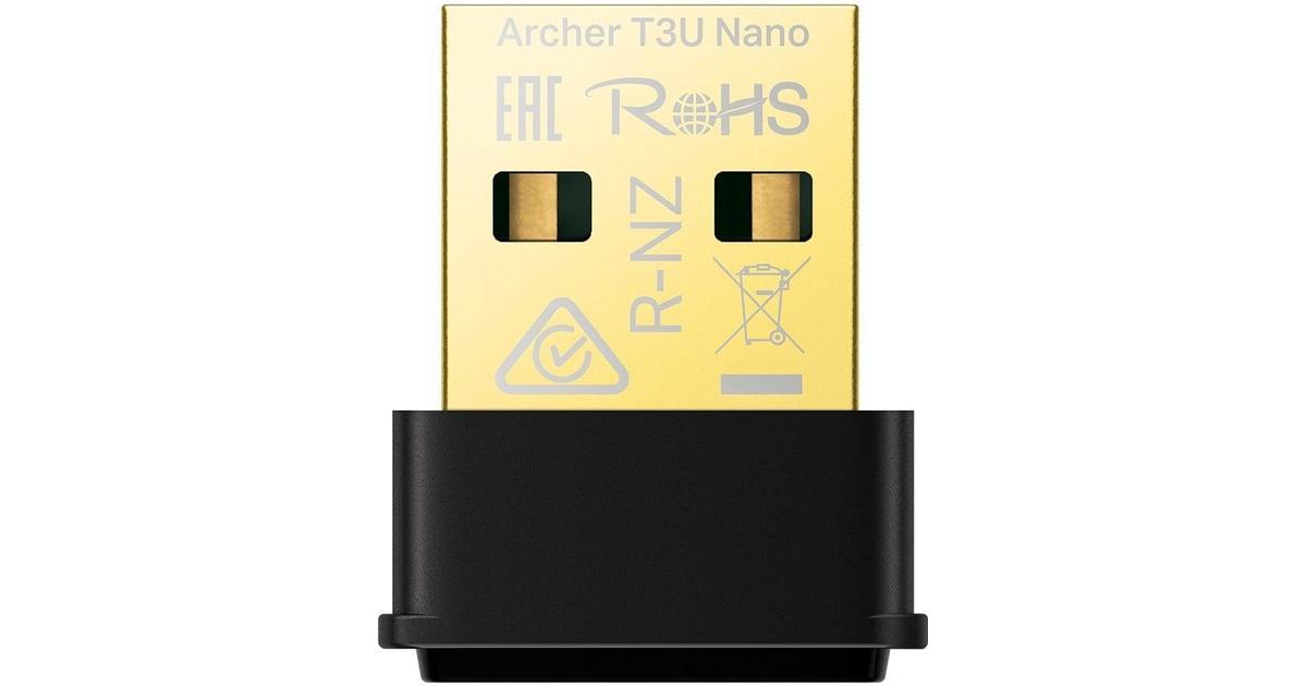 Сетевая карта Wi-Fi, TP-Link Archer T3U Nano, 2.4/5GHz, 1267MBps, USB