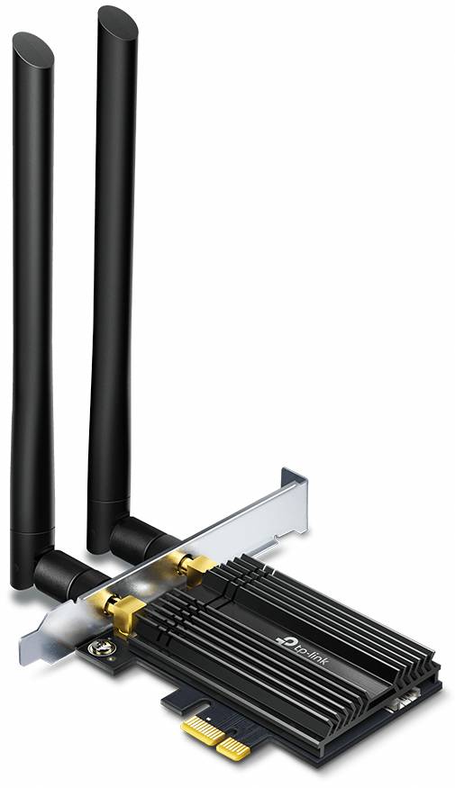 Сетевая карта Wi-Fi, Tp-Link Archer TX50E, 2.4/5GHz, 2400MBps, PCI-Ex1