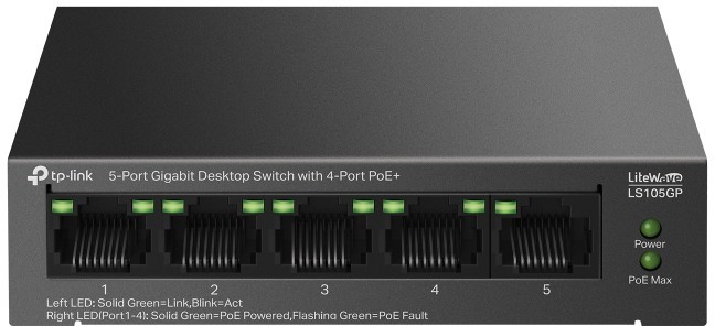 Коммутатор TP-Link LS105GP, 5xLAN 1Gbps