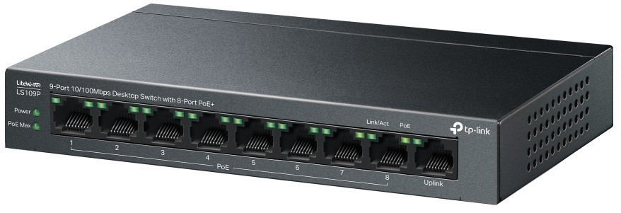 Коммутатор TP-Link LS109P, 9xLAN 100Mbps
