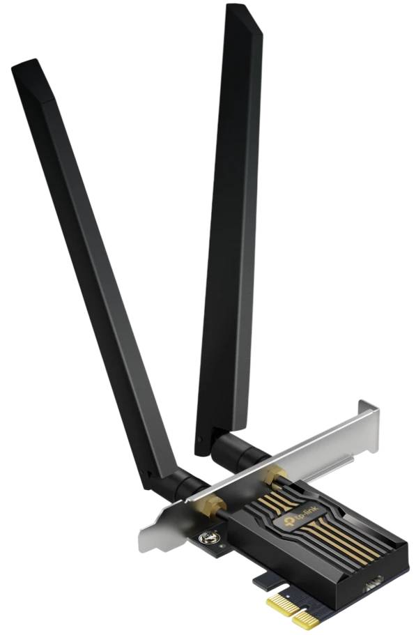 Сетевая карта Wi-Fi+Bluetooth, TP-Link Archer TBE552E, 2.4/5/6GHz, 9300Mbps, PCI-Ex1