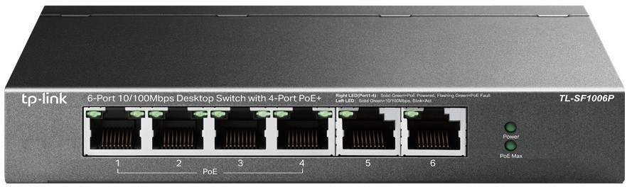 Коммутатор TP-Link TL-SF1006P, 6xLAN 100Mbps