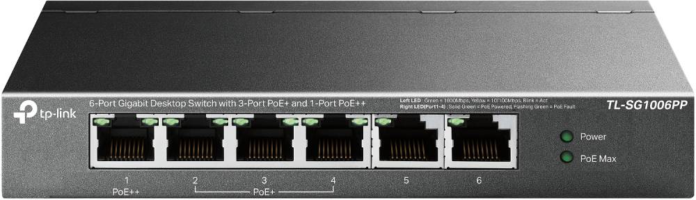 Коммутатор TP-Link TL-SG1006PP, 6xLAN 1Gbps