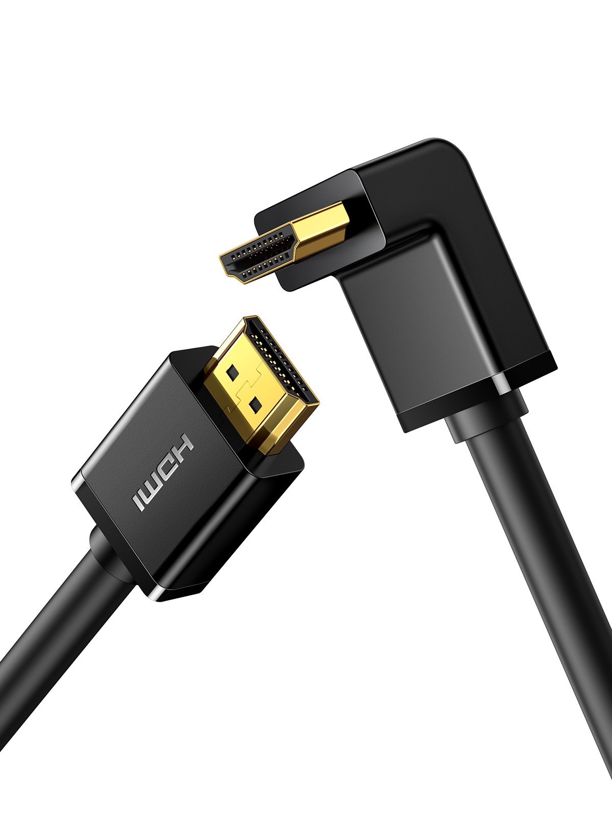 Кабель HDMI (19M) - HDMI (19M), 2м, Ugreen HD103 10173, Black, угловой