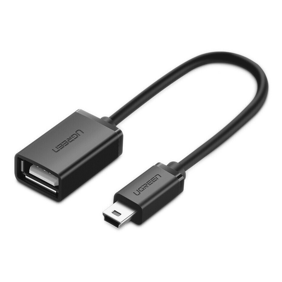 Кабель USB2.0 miniUSB (M) - USB2.0 (F), OTG, 0.1м, UGREEN US249 10383, черный