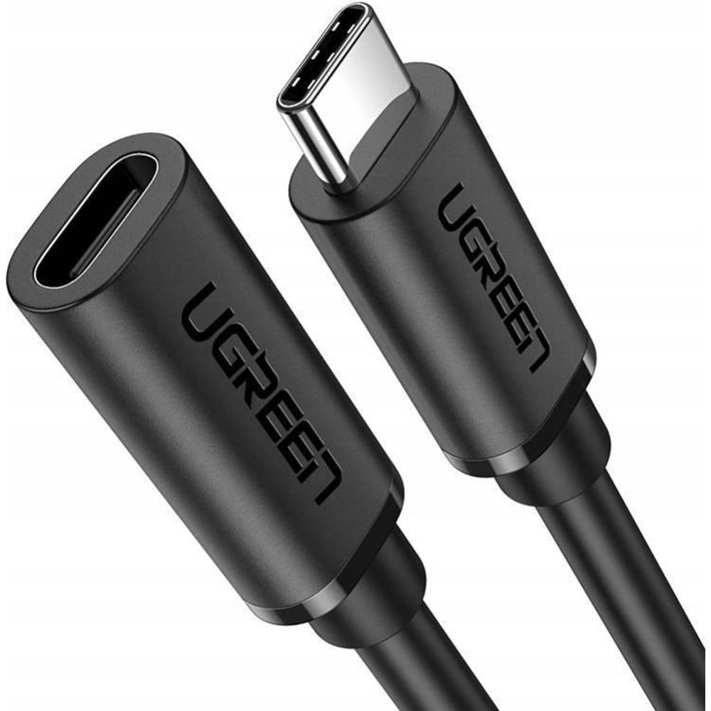 Кабель удлинитель USB3.2 Type-C (M) - USB3.2 Type-C (F), 1м, Ugreen US353 10387, Black