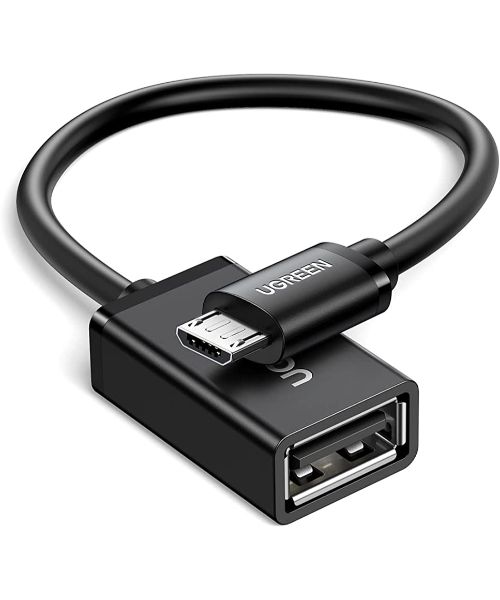 Кабель адаптер microUSB2.0 (M) - USB2.0 (F) Ugreen US133 10396, черный