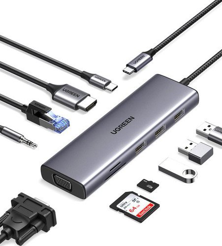 Док-станция Ugreen CM498 15601, Space Gray