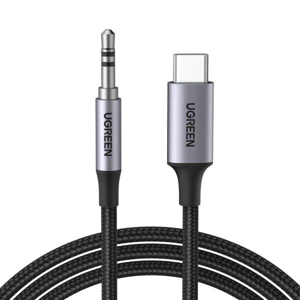 Кабель USB2.0 Type-C (M) - Jack3.5 (M) Ugreen CM450 20192, 1м, Black