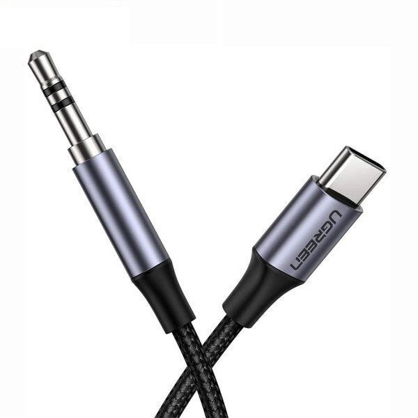 Кабель USB2.0 Type-C (M) - Jack3.5 (M), Ugreen AV143 30633, 0.1м, Grey