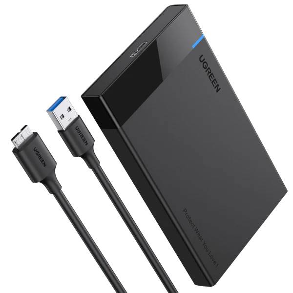 Внешний BOX Ugreen US221 30848, 2.5", SATA - USB3.0, черный
