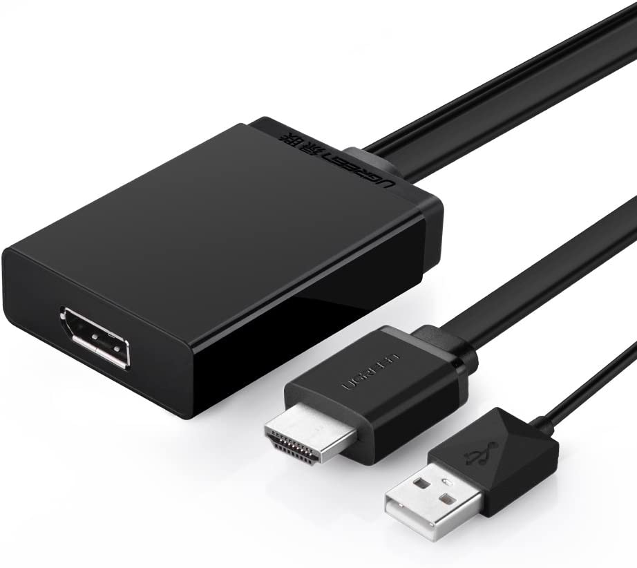 Кабель адаптер HDMI + USB2.0 (M) - DP (F) Ugreen MM107 40238, Black
