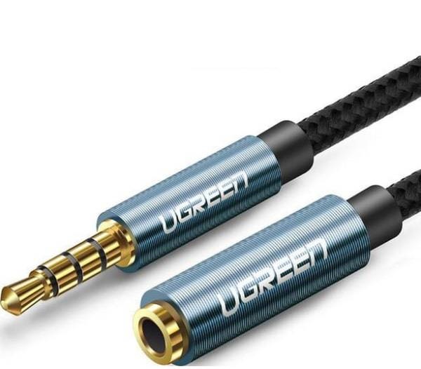 Кабель удлинитель Jack3.5 (M) - Jack3.5 (F), 1.5м, Ugreen AV118 40674 синий/черный