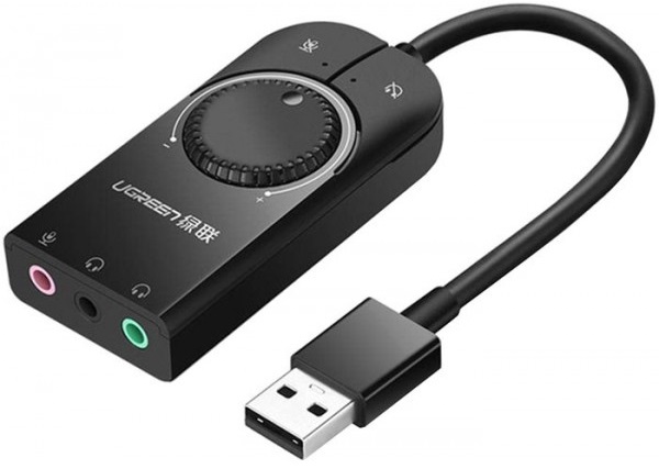 Кабель адаптер USB2.0 (M) - 3xJack3.5 (F) Ugreen CM129 40964, Black