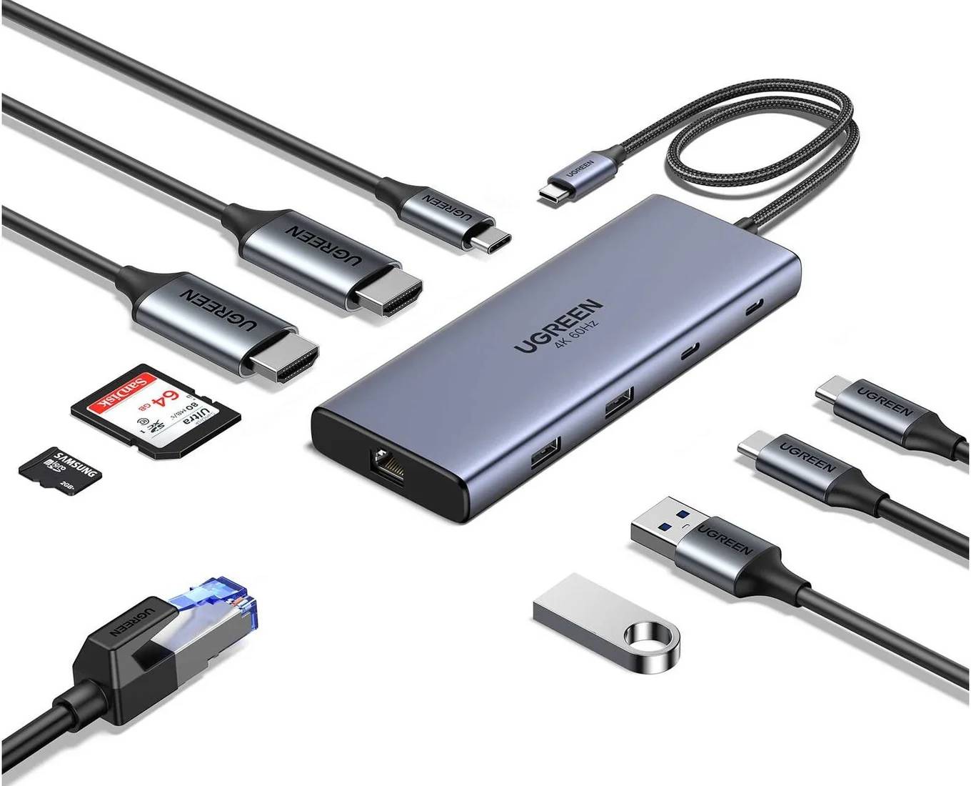Док-станция Ugreen CM639 45380, Space Gray