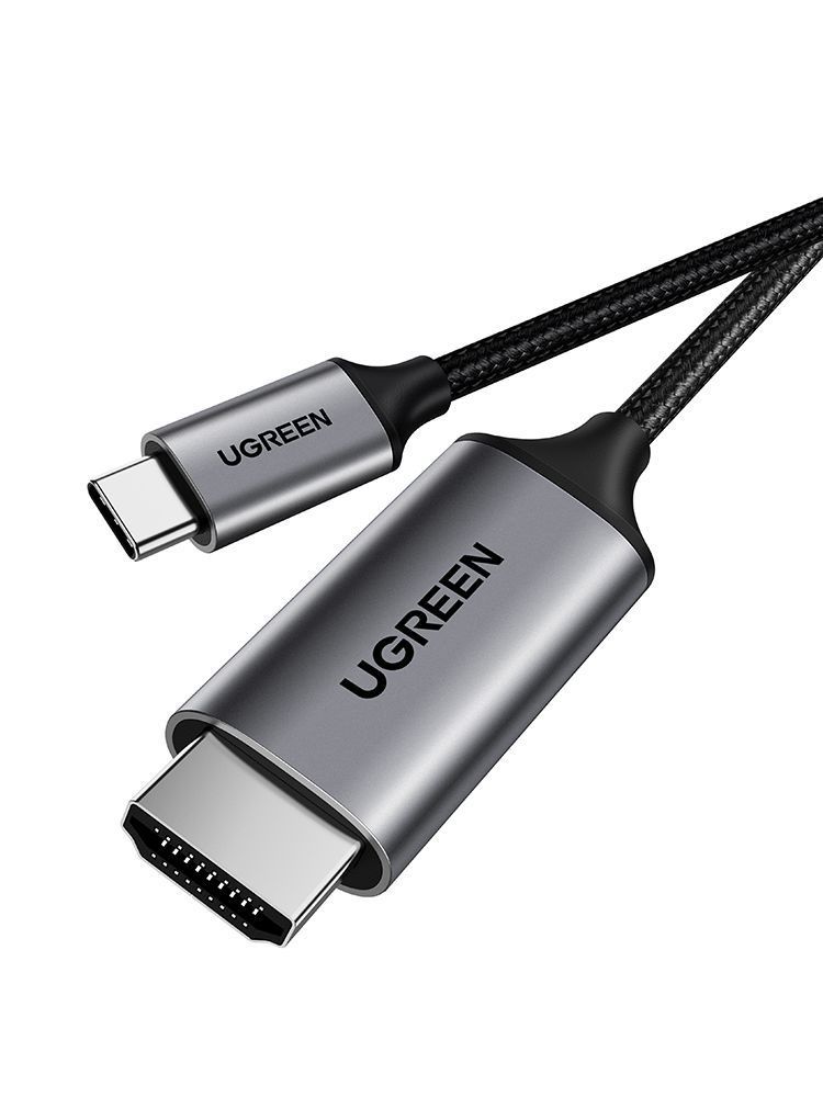 Кабель HDMI (19M) - USB2.0 Type-C (M), 1.5м, Ugreen MM142 50570, Grey