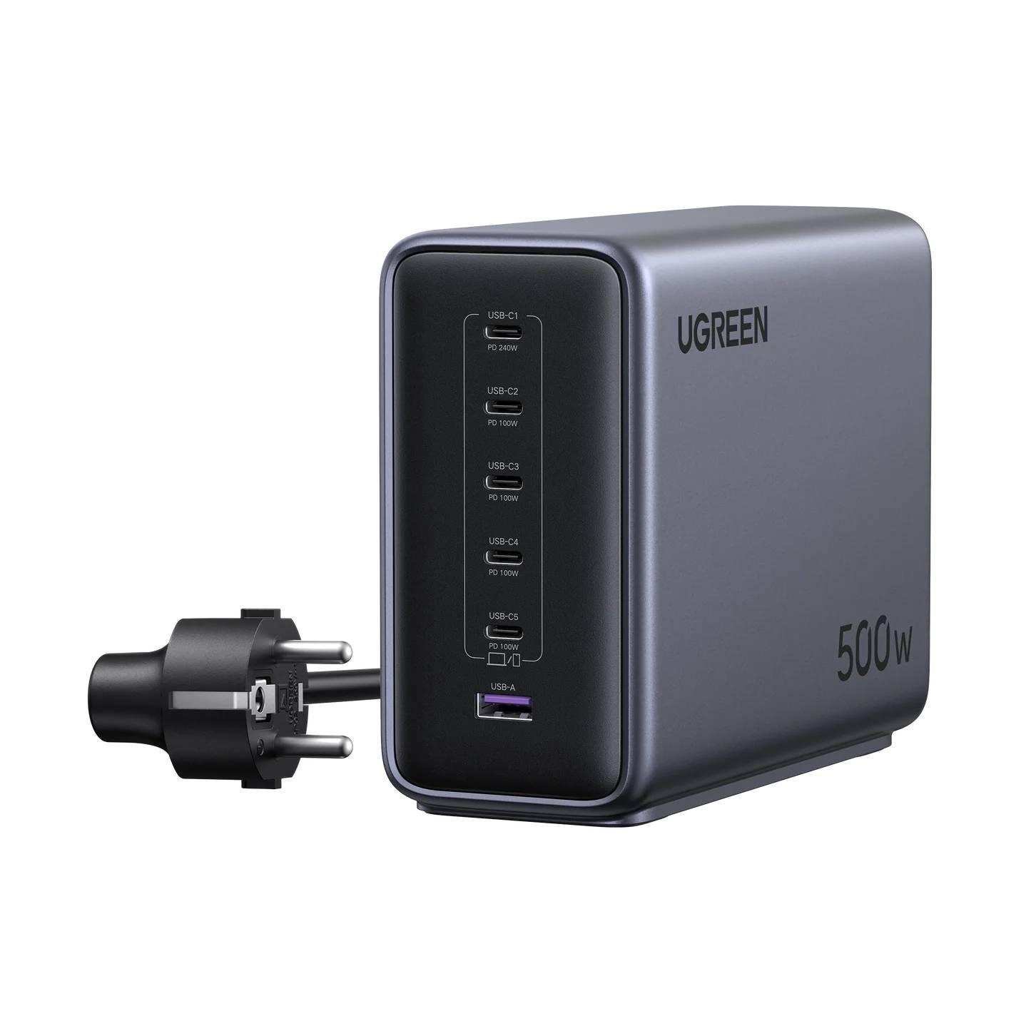 СЗУ Ugreen X759 55550, Space Gray, USB Type-A, 5xUSB Type-C, 240W