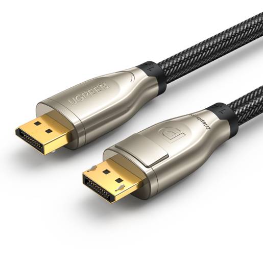 Кабель DP (20M) - DP (20M), 2м, Ugreen DP112 60843, черный, оплетка