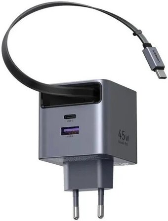 СЗУ Ugreen X614 65822, Gray, USB Type-A, USB Type-C