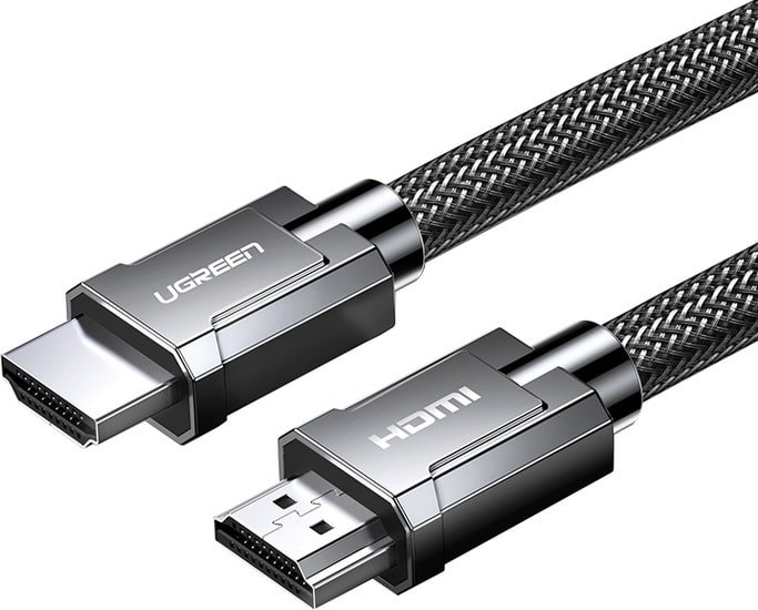 Кабель HDMI (19M) - HDMI (19M), 1.5м, Ugreen HD135 70320, Gray, оплетка