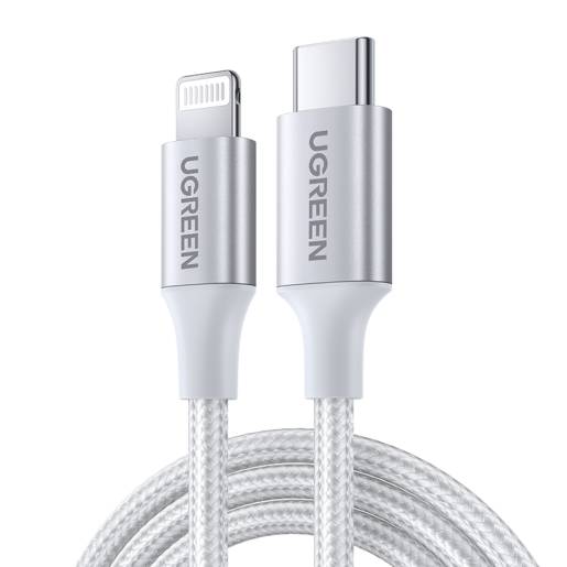 Кабель Lightning (M) - USB2.0 Type-C (M), 1м, Ugreen US304 70523, серебристый