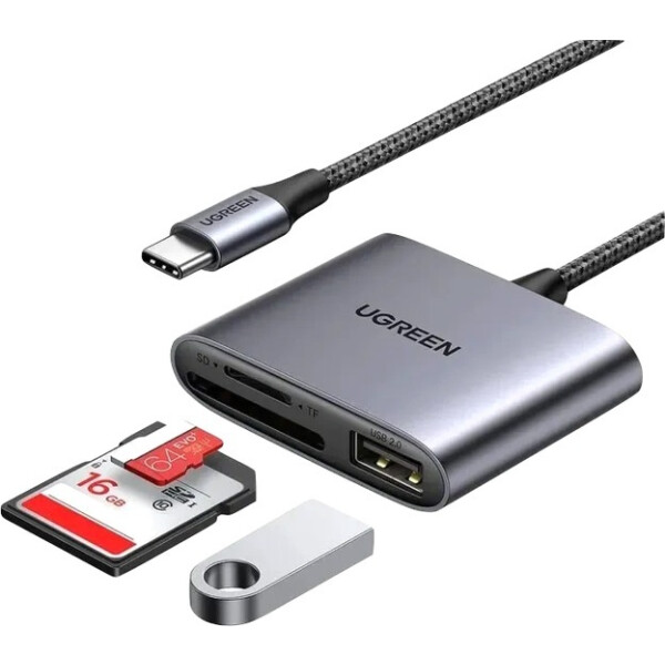 Картридер Ugreen CM387 80798, Space Grey