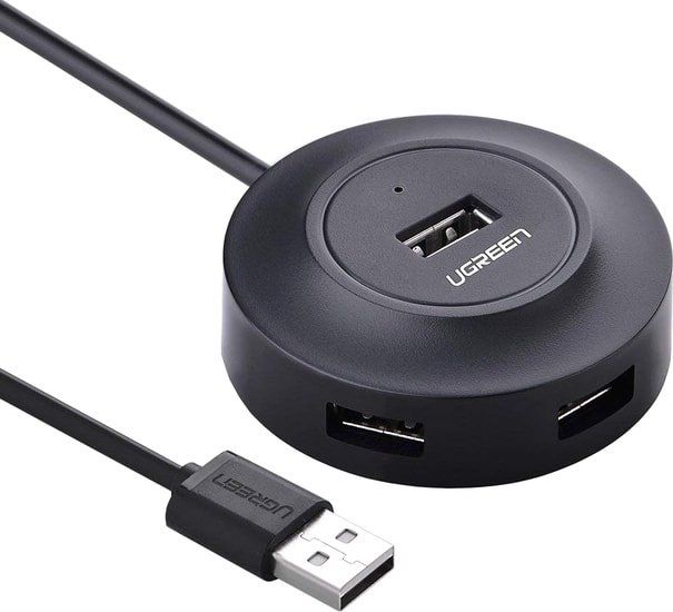 Разветвитель USB Ugreen CR106 20277, USB Type-2.0 - 4xUSB2.0, CR, черный