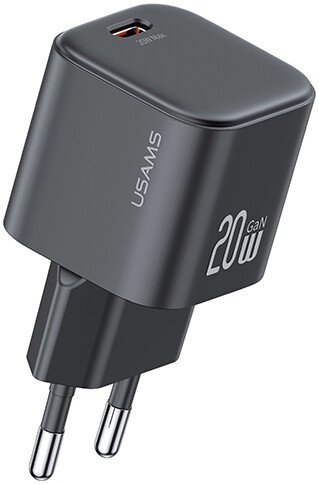 Сетевое зарядное устройство USAMS CC260 20W GaN, черный (CC260TC01)