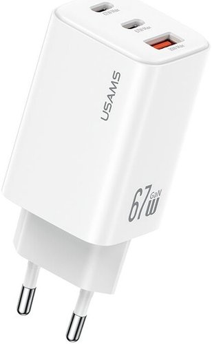 Сетевое зарядное устройство USAMS CC265 67W GaN, белый (CC265TC02)