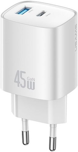 Сетевое зарядное устройство USAMS CC290 T66, 45W, серебристый (CC290TC03)