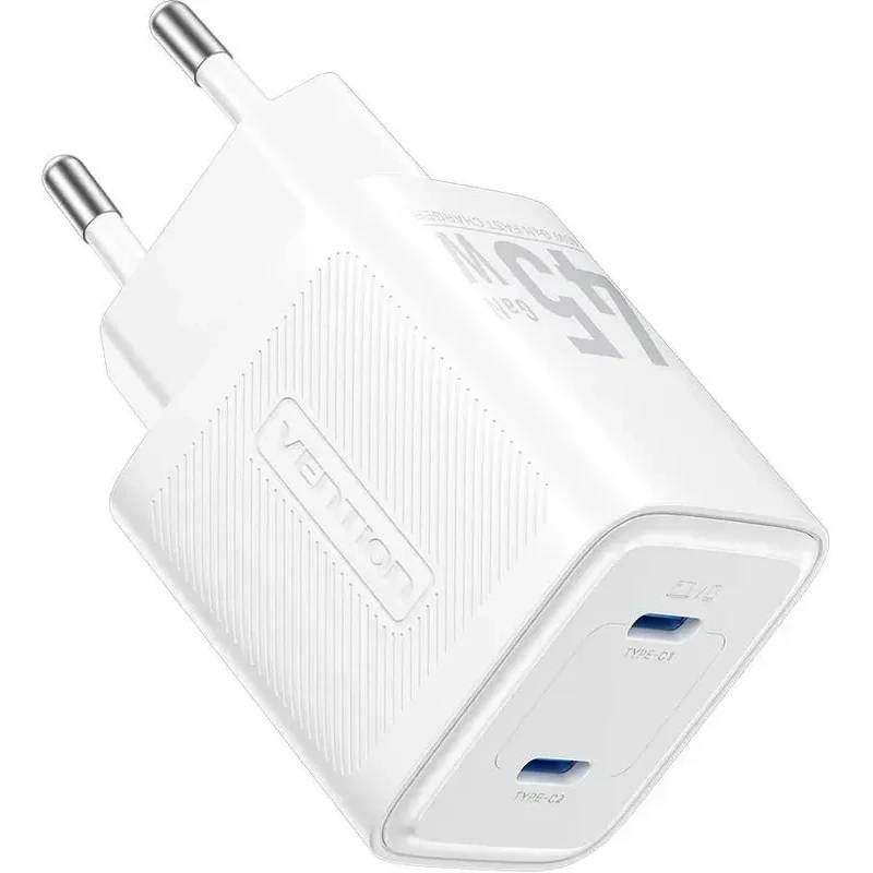 СЗУ Vention FEFW0-EU, белый, 2xUSB Type-C, 45W