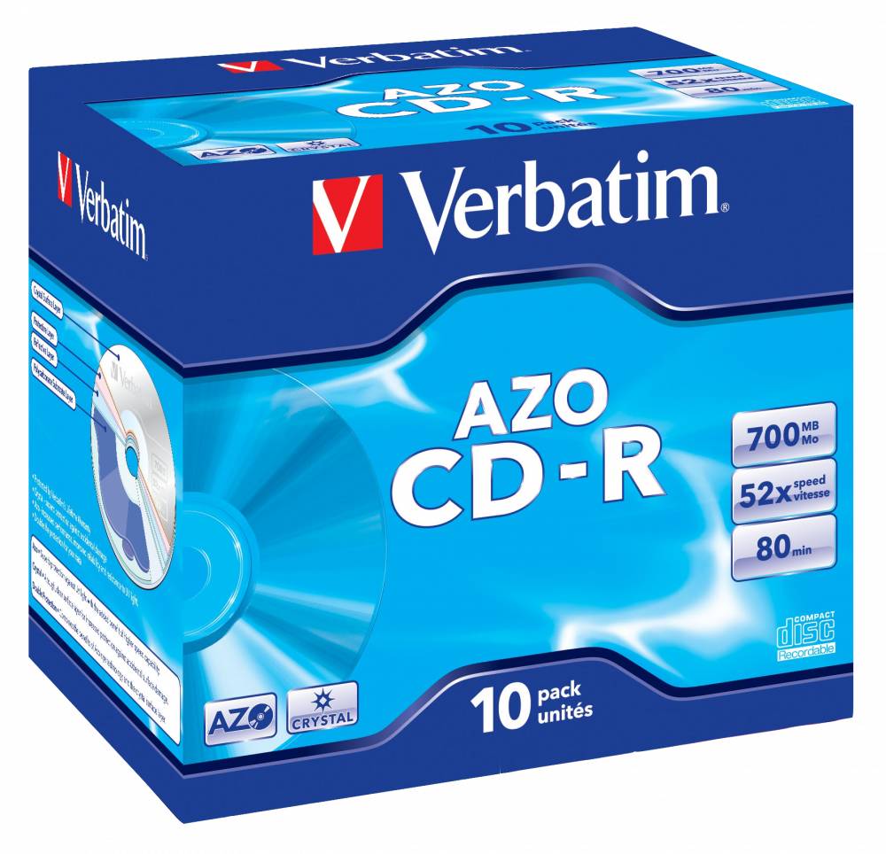 CD-R disk 52x/700Mb Verbatim 10шт Jewel case 43327
