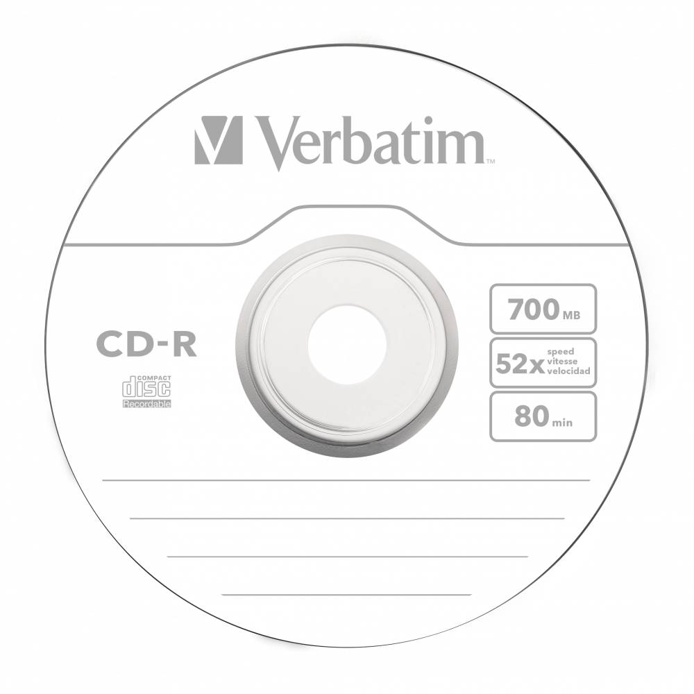 CD-R disk 52x/700Mb Verbatim DL Crystal AZO 10шт в пленке 43725