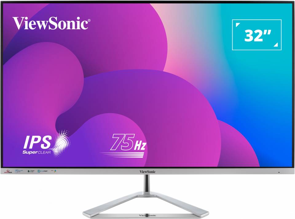 Монитор 32" ViewSonic VX3276-MHD-3, 1920x1080, IPS, 75Hz, Speakers (VGA, HDMI, DP)