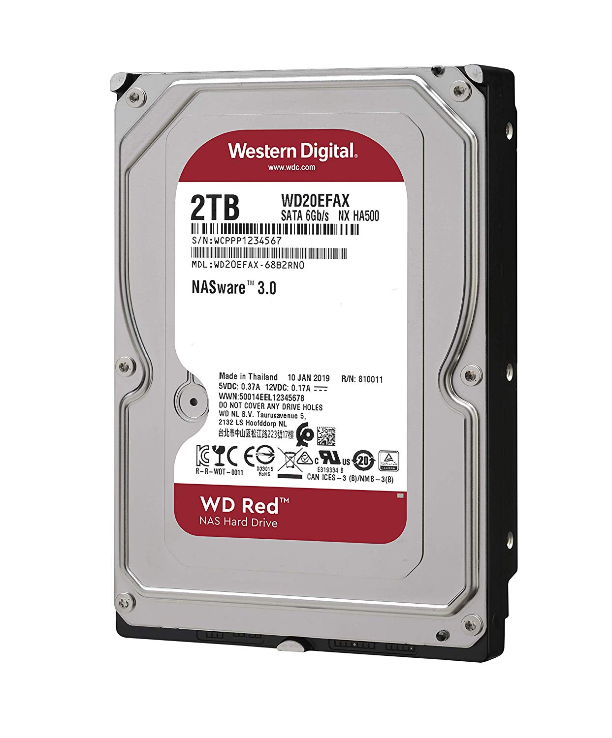 2Tb WD Red WD20EFAX, 5400rpm, 3.5", SATA III, 256Mb