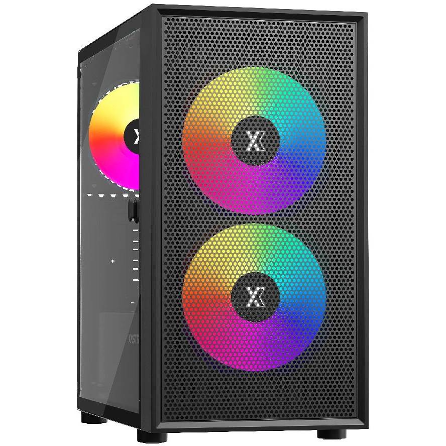 Корпус XASTRA A305M 3ARGB Black (A305M-2FC14A-1FC12A-D), без БП, mATX