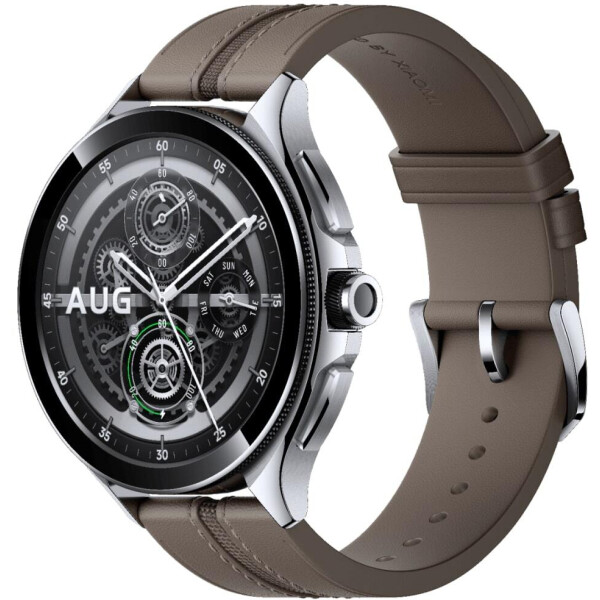 Смарт-часы Xiaomi Watch 2 Pro, BHR7216GL, серебристый, коричневый ремешок