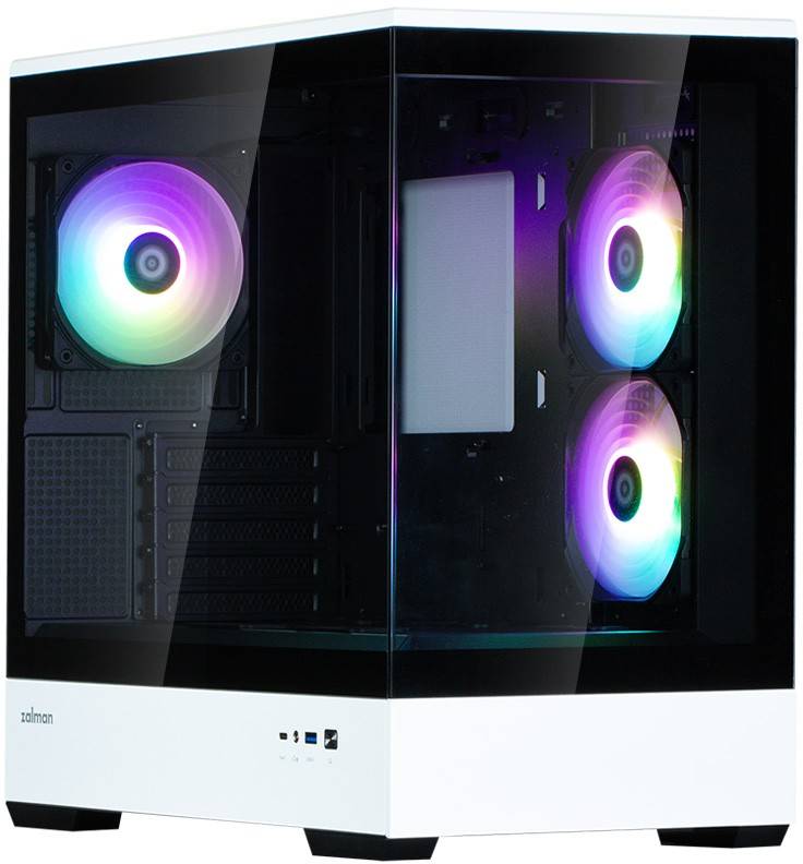Корпус Zalman P30 BW, черно-белый, без БП, mATX