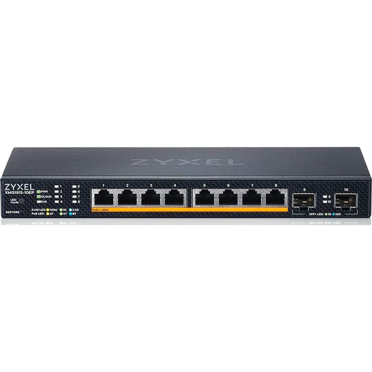 Коммутатор Zyxel XMG1915-10EP-EU0101F, 8xLAN 2.5Gbps, 2xSFP+, PoE