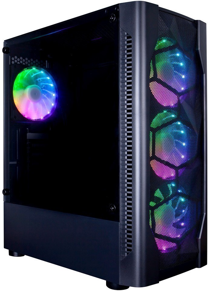 Корпус 1stPlayer DK D4 Black D4-BK-4G6, без БП, ATX